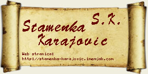 Stamenka Karajović vizit kartica